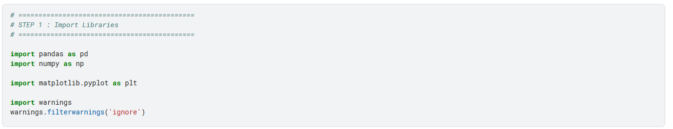 Python libraries imported